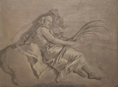 Allegorical Figure Representing Asia by Джованни Доменико Тьеполо — digital art print download