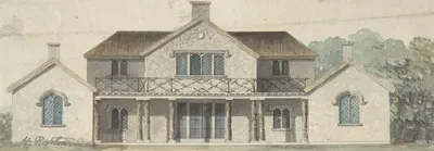 Design for a Cottage Ornée in the Tudoresque Style by Humphry Repton — digital art print download