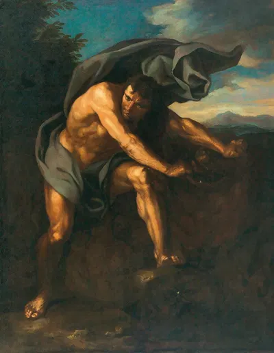 Hercules and the Nemean lion by Неаполитанская школа — digital art print download