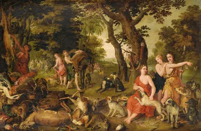 The Return Of Diana And Her Nymphs After The Hunt by Мастер Ян Брейгель Младший — digital art print download