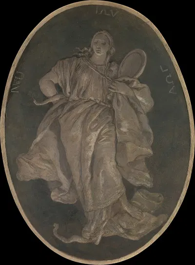 Allegorical Figure Representing Prudence by workshop of Giovanni Battista Tiepolo, 1760 — digital art print download