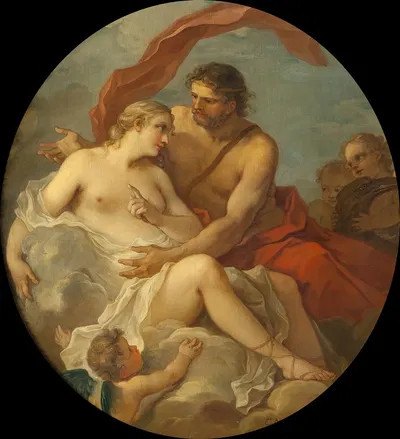 Jupiter and Callisto by Шарль-Жозеф Натоир, 1745 — digital art print download