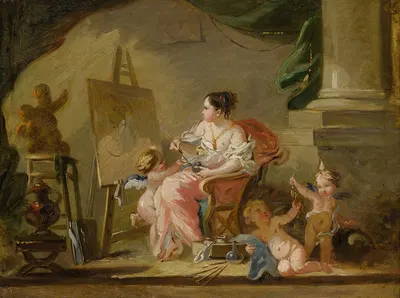 An allegory of painting by Follower Of François Boucher — digital art print download