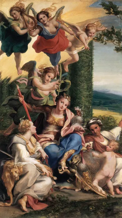 Allegory of Virtues by Корреджо, 1525-1530 — digital art print download