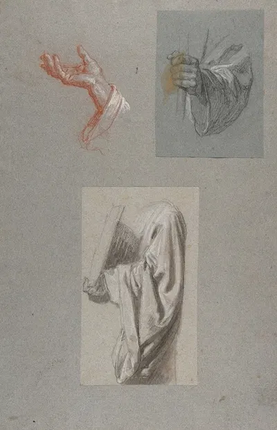 a. Hand of Saint Remi; b. Hand of Saint Remi; c. Drapery Study for Acolyte Holding Book by Исидор Пильс — digital art print…