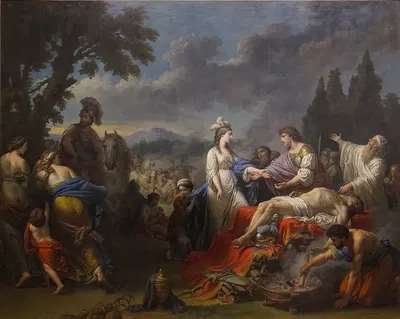 Les deux veuves d’un chef indien se disputant les honneurs du bûcher by Луи-Жан-Франсуа Лагрене, 1783 — digital art print…