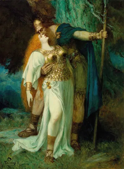 Wotan's Farewell To Brunhilde by Фердинанд Лике — digital art print download