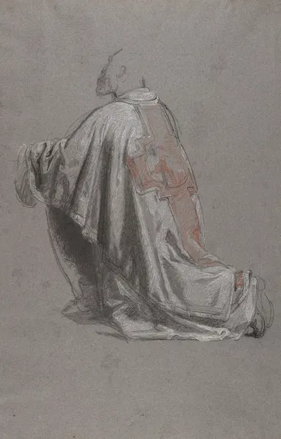 Drapery Study for a Bishop by Исидор Пильс — digital art print download
