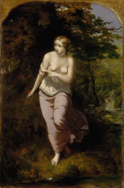 Musidora Bathing by Артур Хьюз, 1849 — digital art print download