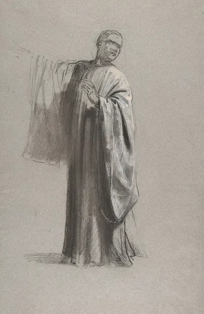 Drapery Study for a Cleric (lower register) by Исидор Пильс — digital art print download