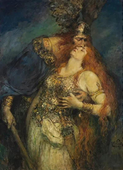 Wotan's farewell by Ferdinand Leeke, 1910 — digital art print download