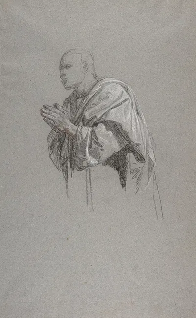 Drapery Study for a Cleric by Исидор Пильс — digital art print download