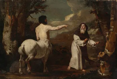 Saint Anthony Abbot And The Centaur by Francesco Guarino, 1642 — digital art print download