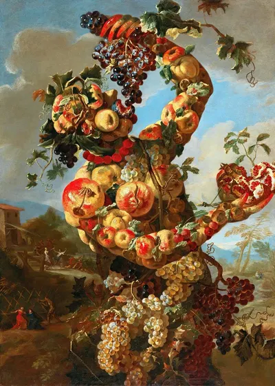 Anthropomorphic Allegory of Autumn by Giovanni Paolo Castelli — digital art print download