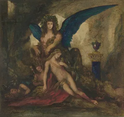 Sphinx in a Grotto (Poet, King and Warrior) by Гюстав Моро, 1887–1888 — digital art print download