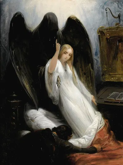 Death And The Maiden by Гораций Верне, 1841 — digital art print download
