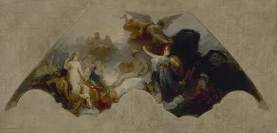 Minerve combattant la Force brutale devant l'Olympe réuni. by Isidore Pils, 1872 — digital art print download