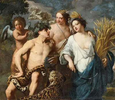 Ceres, Bacchus And Venus by Ян Миль, 1645 — digital art print download