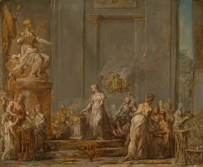 Dido's Sacrifice to Juno by Жан Бернар Ресто — digital art print download