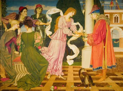 Beauty Receiving the White Rose from her Father by Джозеф Эдвард Саутолл, 1899 — digital art print download