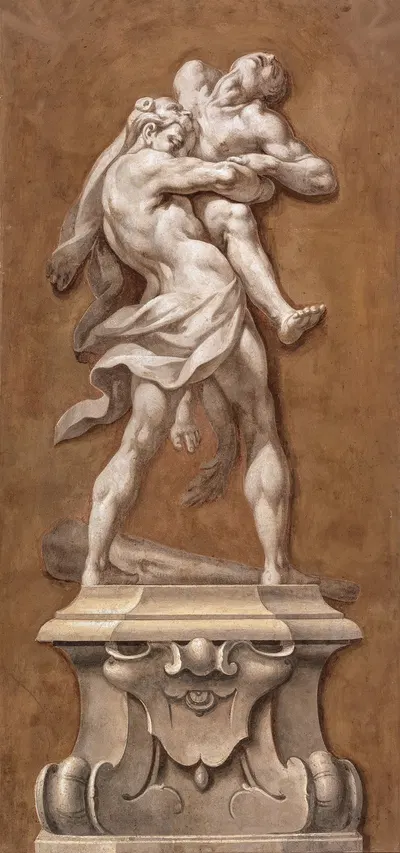 Hercules and Antaeus by Lombard School — digital art print download