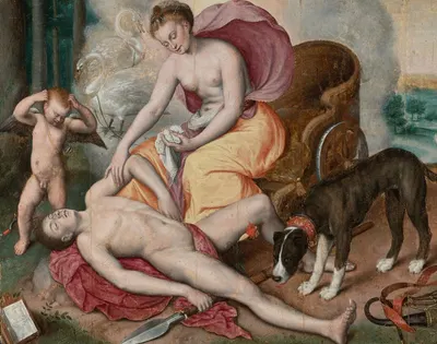 Venus And Adonis by Мартен де Вос — digital art print download