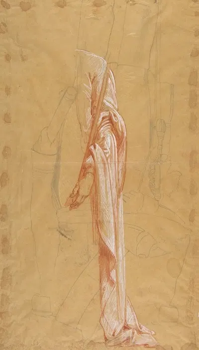 Drapery Study for Sainte-Clotilde by Исидор Пильс — digital art print download