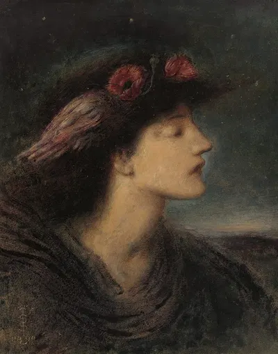 Night by Simeon Solomon, 1890 — digital art print download