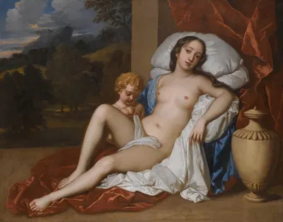 Portrait Of A Young Woman And Child, As Venus And Cupid, Almost Certainly Nell Gwyn by Sir Peter Lely, 1650-1687 — digital…