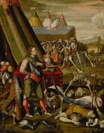 The Dialogue of the Prince with Death, Allegory of the Horrors of War by Антуан Карон — digital art print download