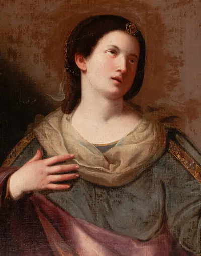 A Sibyl with Eyes Raised by Болонская школа — digital art print download