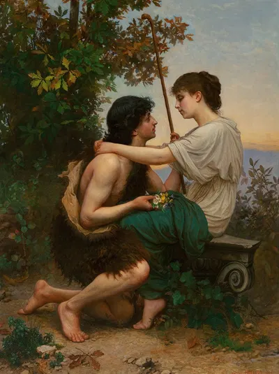Daphnis and Chloe by Камиль Феликс Белланже, 1893 — digital art print download