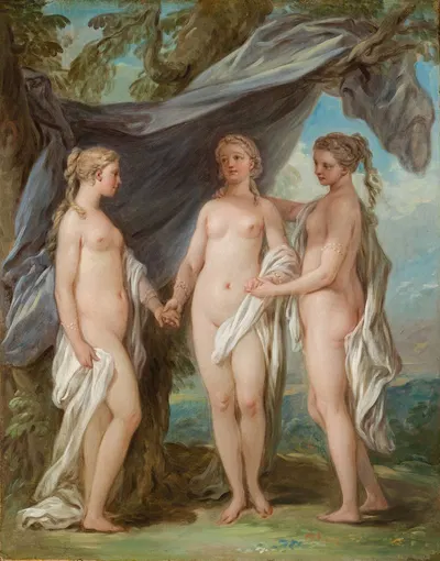 The Three Graces by Charles-André van Loo — digital art print download