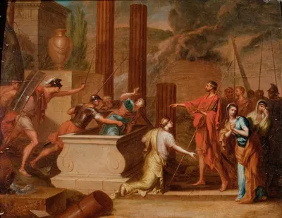 Mythological Scene of a Tomb in a Landscape with Classical Ruins by Континентальная школа — digital art print download