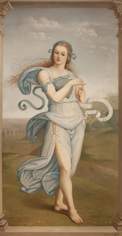 Thalia, Muse of Comedy by Godfried Guffens, 1892 — digital art print download
