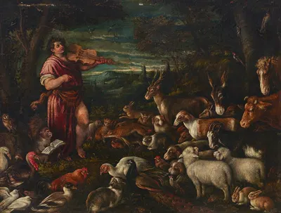Orpheus charming the animals by Francesco Bassano the Elder — digital art print download