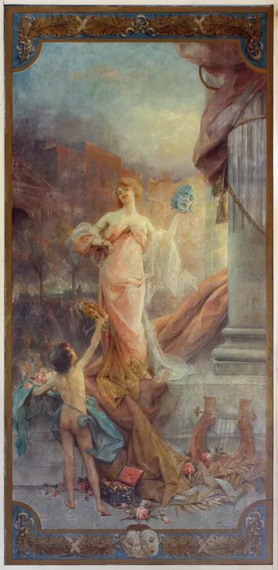 Les Théâtres by Henri Adrien Tanoux, 1907 — digital art print download