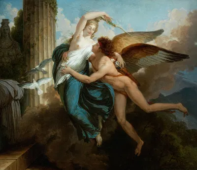 The Reunion of Cupid and Psyche by Jean Pierre Saint-Ours, 1793 — digital art print download