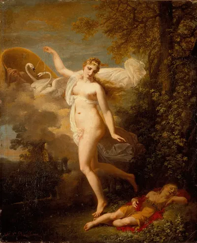 Venus and a Sleeping Cupid by Jean-Baptiste Mallet — digital art print download