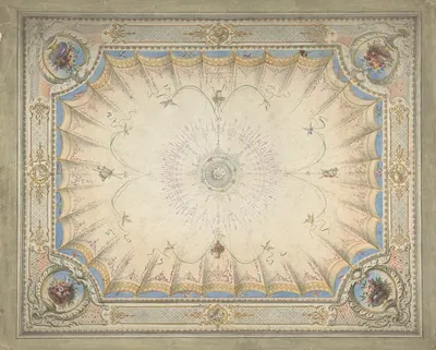 Ceiling Design for the Boudoir, Ardgowan by J. S. Pearse — digital art print download