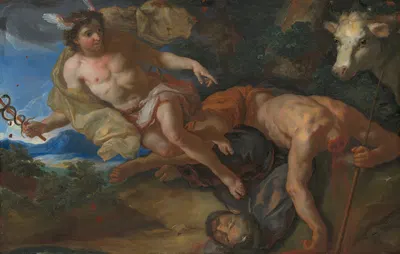 Mercury rescues the disguised Io after beheading Argus by Johann Michael Rottmayr — digital art print download
