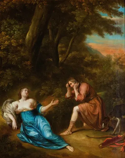 Death of Procris by Jan van Neck, 1680-1685 — digital art print download