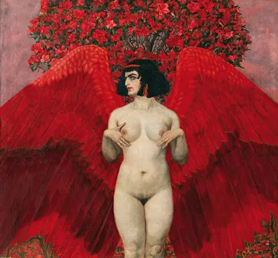 Red angel by Karl Mediz, 1902 — digital art print download