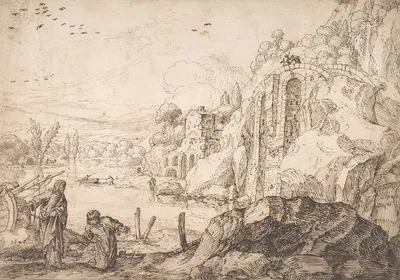 Landscape with the Calling of St. Peter by Якоб Симонз. Пинас — digital art print download