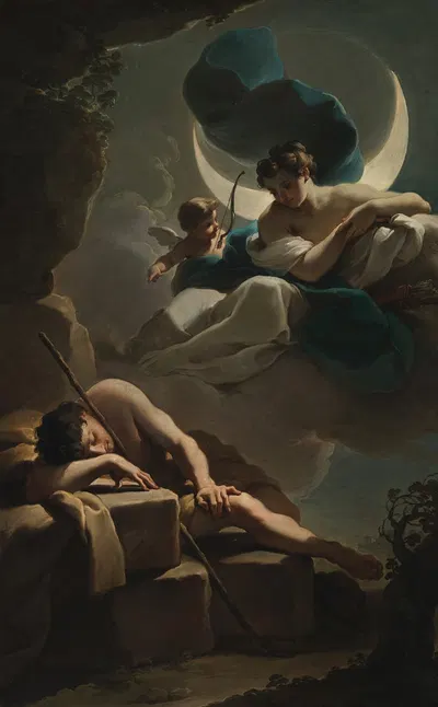Selene and Endymion by Убальдо Гандольфи — digital art print download
