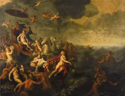 Galatea and Acis (Ovid,Metamorphoses, book XIII) by Adriaen Van Nieulandt, 1651 — digital art print download
