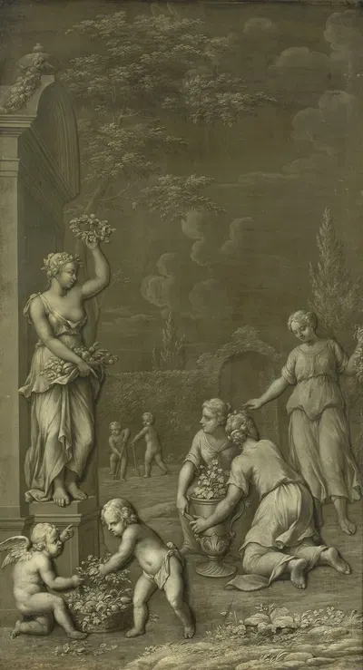 Homage to Pomona by Hendrik Carré II, 1734 — digital art print download