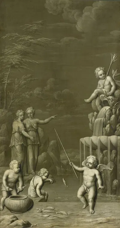 The Catch by Hendrik Carré II, 1734 — digital art print download