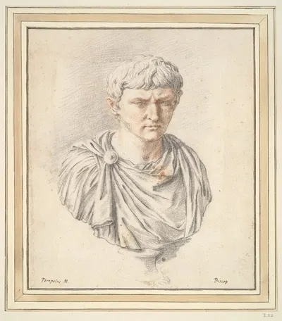 Portrait Bust of Augustus by Jan de Bisschop — digital art print download