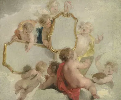 Putti with Mirrors by Якоб де Вит, 1725 - 1744 — digital art print download